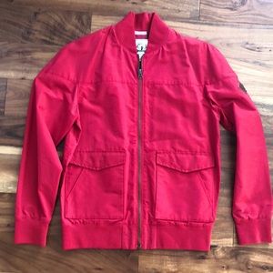 Woolrich red Cotton jacket with band collar.
